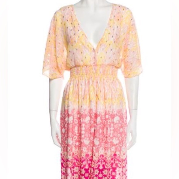 NWT House of Harlow 1960 Floral Metallic Maxi Dress - Picture 2 of 16